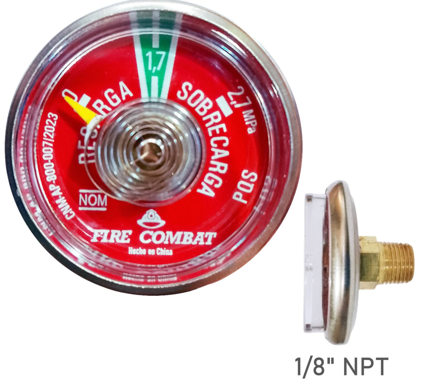 Manómetro Fire Combat PQS 1,7 MPa