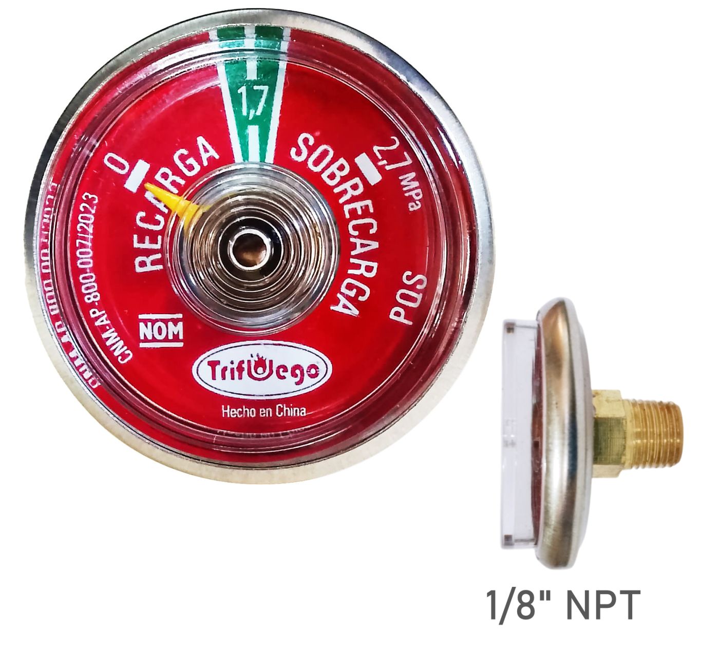 Manómetro Trifuego 1,7 MPa Certificado NOM-045