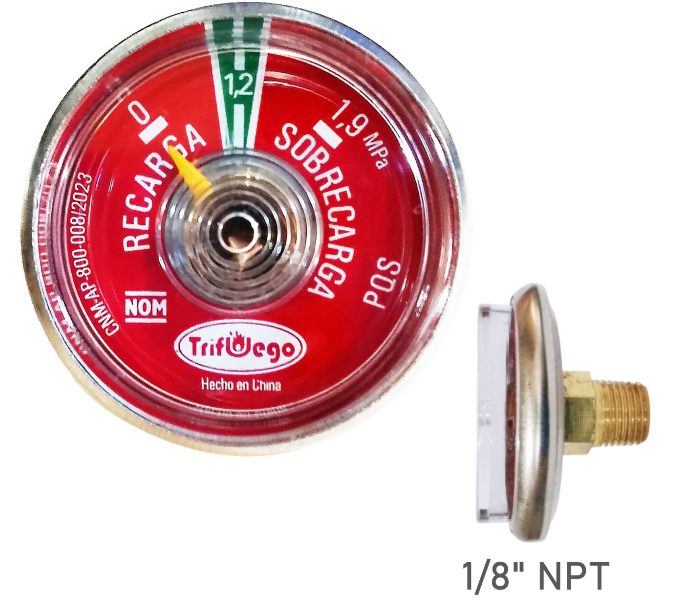 Manómetro Trifuego 1,2 MPa Certificado NOM-045