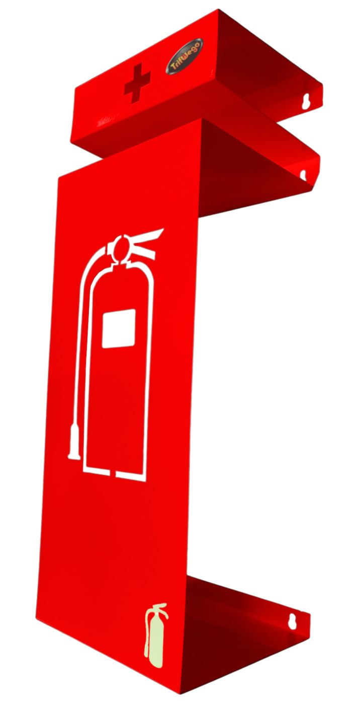 Protector Para Extintor Y Botiquín En Pared Color Rojo