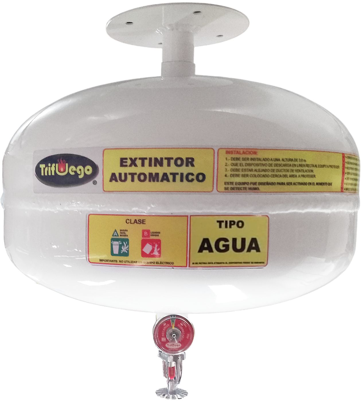 Extintor Esfera Agua Trifuego 6 L, Automático