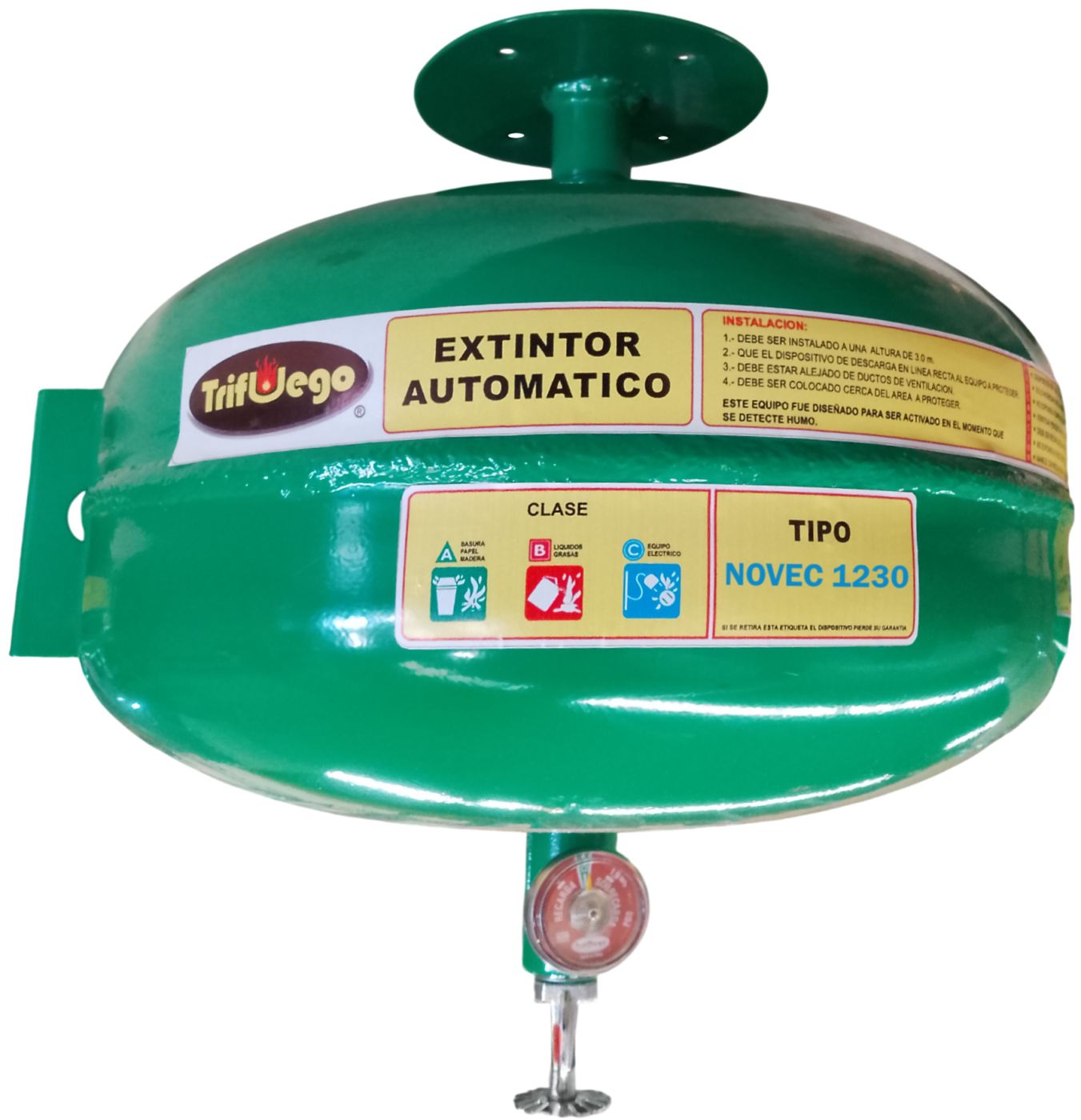 Extintor Esfera NOVEC 9 kg, Agente Limpio