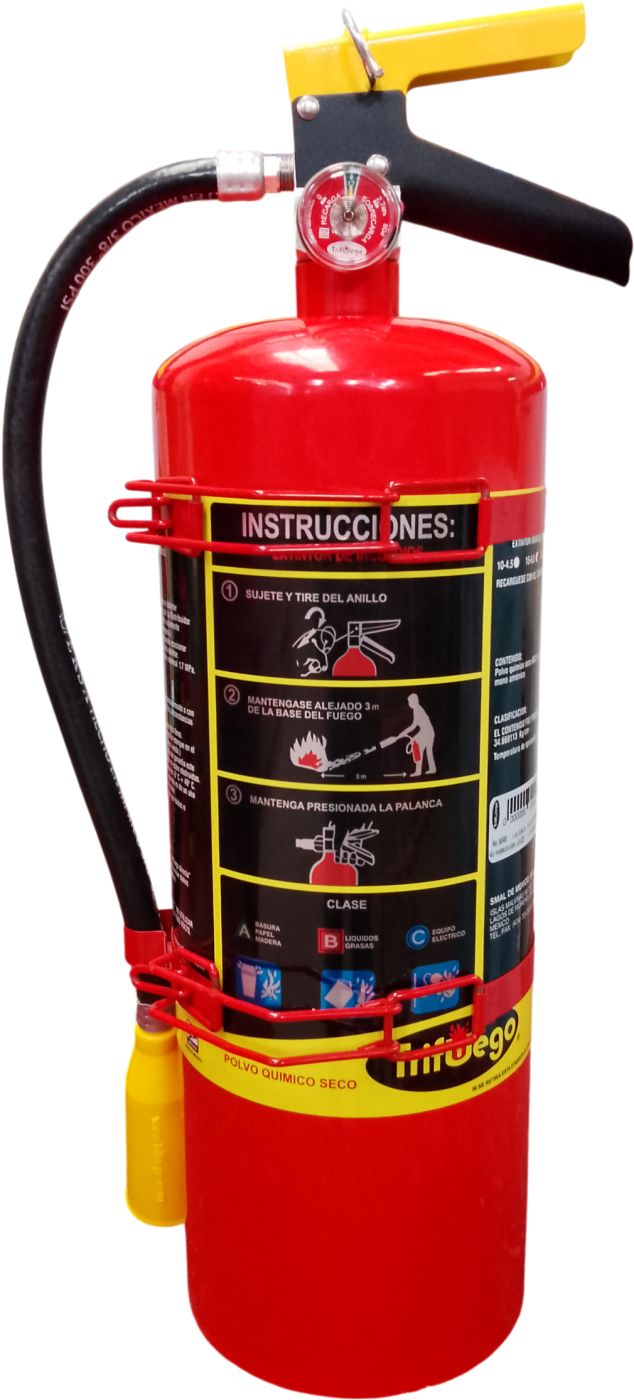 Extintor Automotriz PQS ABC 6 kg, Mod. 15, 2 Flejes