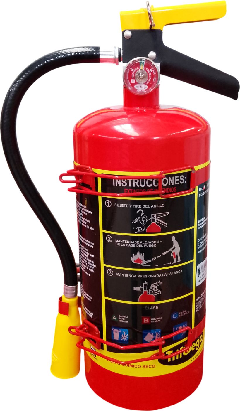 Extintor Automotriz PQS ABC 4.5 kg, Mod. 10, 2 Flejes